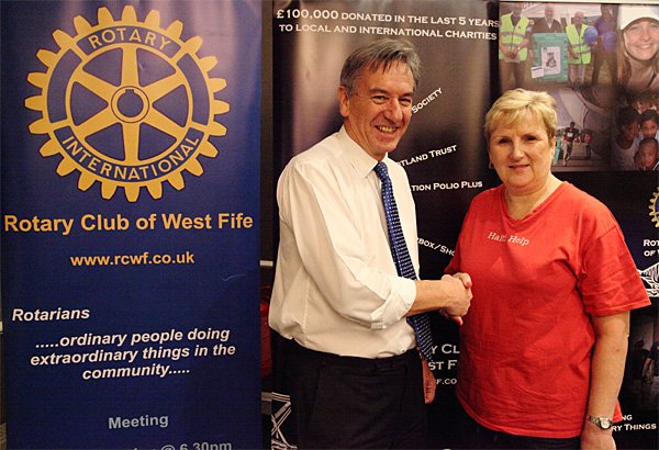 WestFifeRotary's tweet photo. Carole Hatten from Haiti Help visited the club to receive a £500 donation supporting the people of Haiti following hurricane Matthew. https://t.co/rqQaM6EfyJ