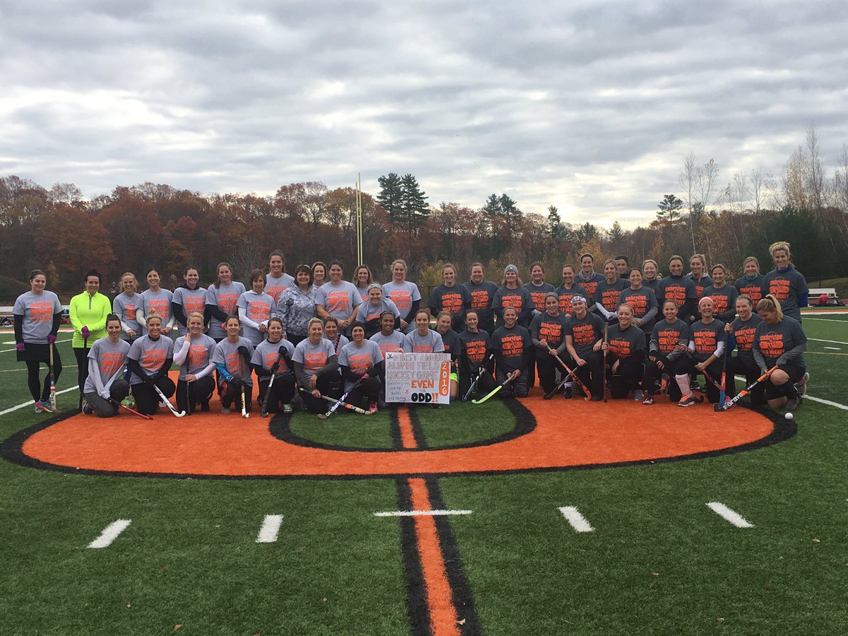 Lbouchard22's tweet photo. @UxbHSPrincipal great showing of Uxbridge Alumni at today's field hockey game. #onceaspartanalwaysaspartan https://t.co/UmxixbkYIV