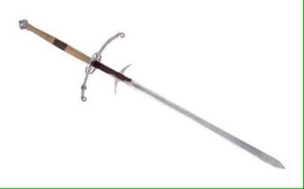 ツヴァイハンダー：ドイツなどで使用。全長1.8m、重量2～5kg。刀身の根元にリカッソという刃を付けていない部分があり、そこを持ってポールウェポンのようにも使用できた。16世紀 、神聖ローマ帝国の傭兵は敵の槍衾をこの剣で切り払って対抗したという。
