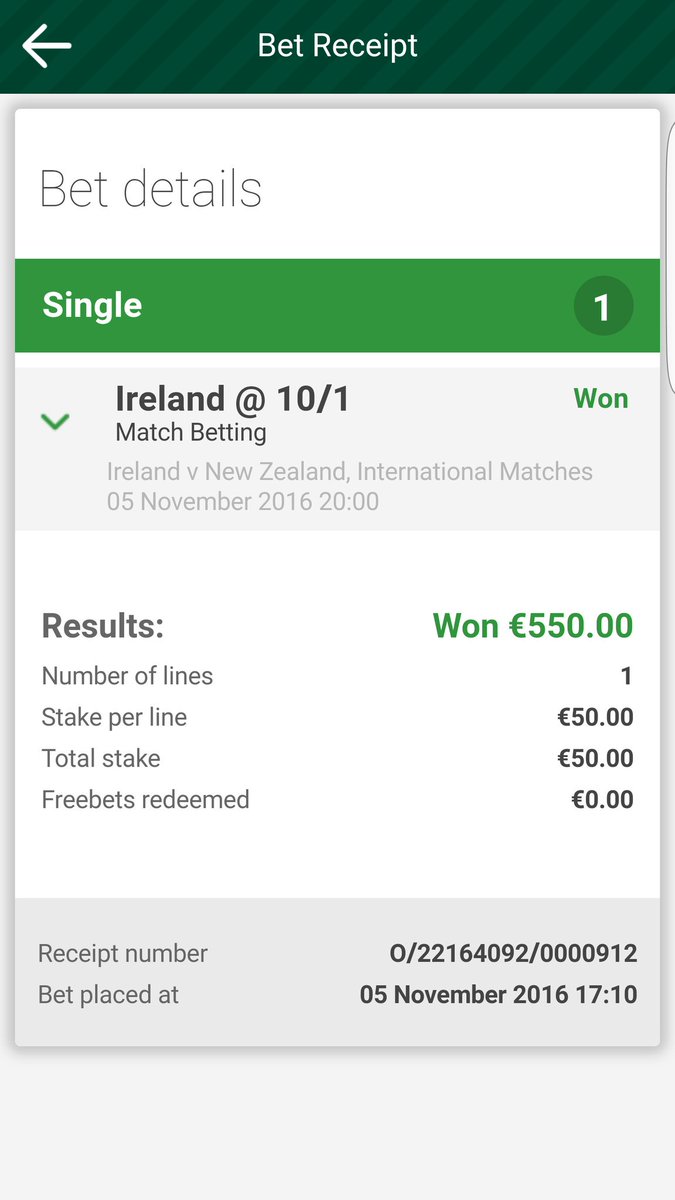 Brophy88's tweet photo. I held my nerve lads...just @JOEdotie @ballsdotie @paddypower #IREvNZL #Irishrugby #COYBIG https://t.co/5M8xQJX3EB
