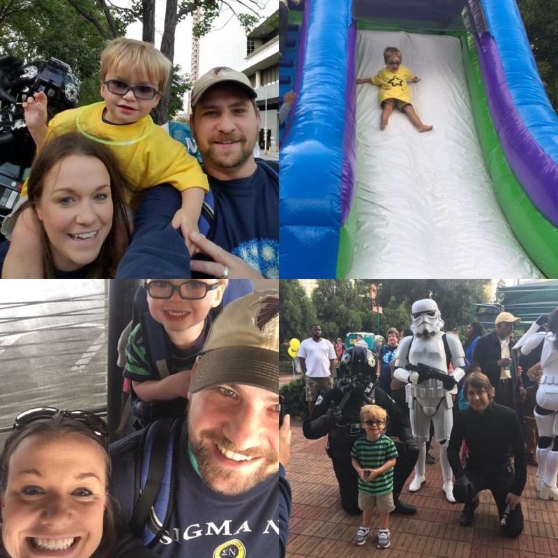 Shadow storm trooper photo bomb during our #pediatricbraintumorfoundation #starrynight walk/run #curethekids