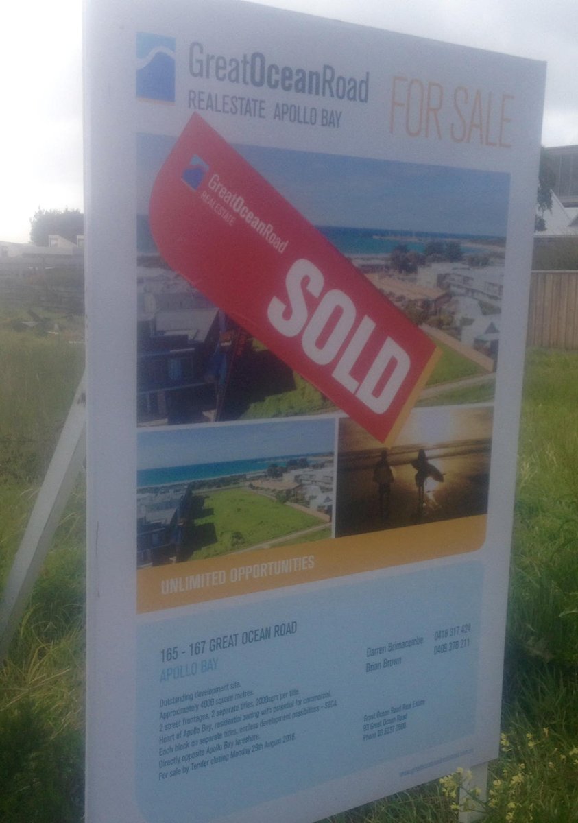 Advertised for $2.85m in 2007 it's been a long haul for 165/7 Great Ocean Rd #Apollo_Bay now reported sold @ $2.25m
