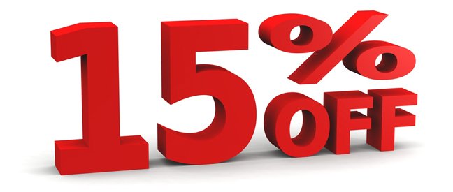 It's our 15th year anniversary so everything is 15% off including stuff already on sale! Get in now and celebrate with us.