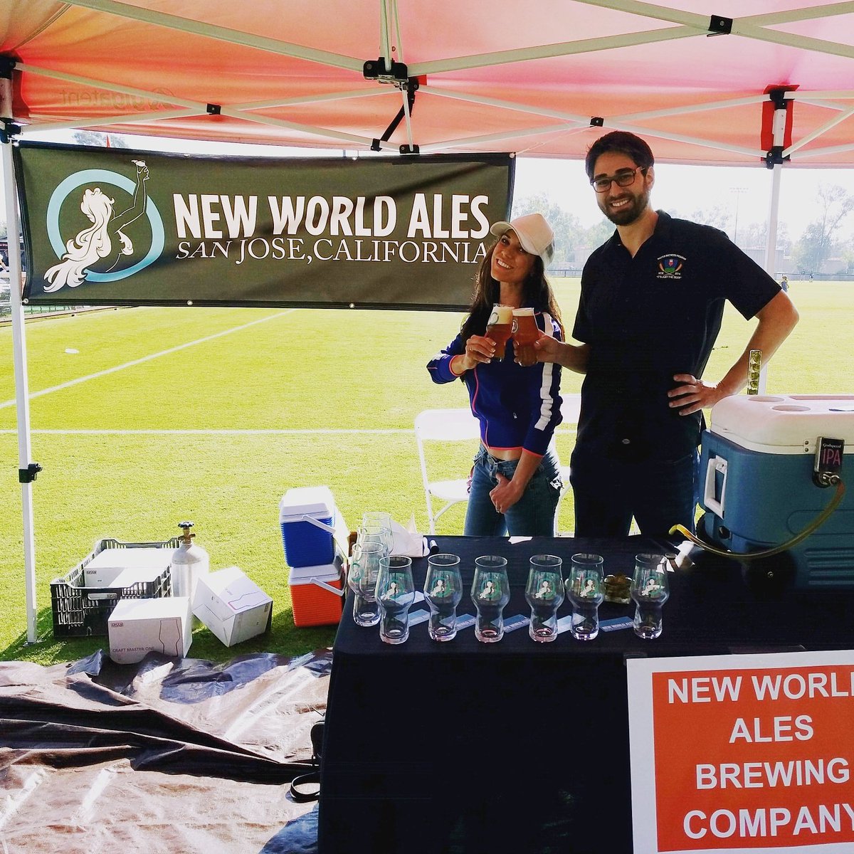 Good times at Kegs &amp; Eggs with <a href="/YaseminDenari/">Yasemin Denari</a>  pouring our #newworldales IPAs! Find out where to get some today at newworldales.com!