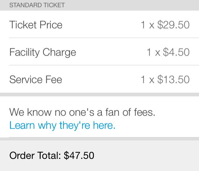 eIIa_of_freII's tweet image. Smh @Ticketmaster. 3 different fees with two different &quot;order TOTAL&quot; screens adding up to over $20 in fees #whattransparency 😤