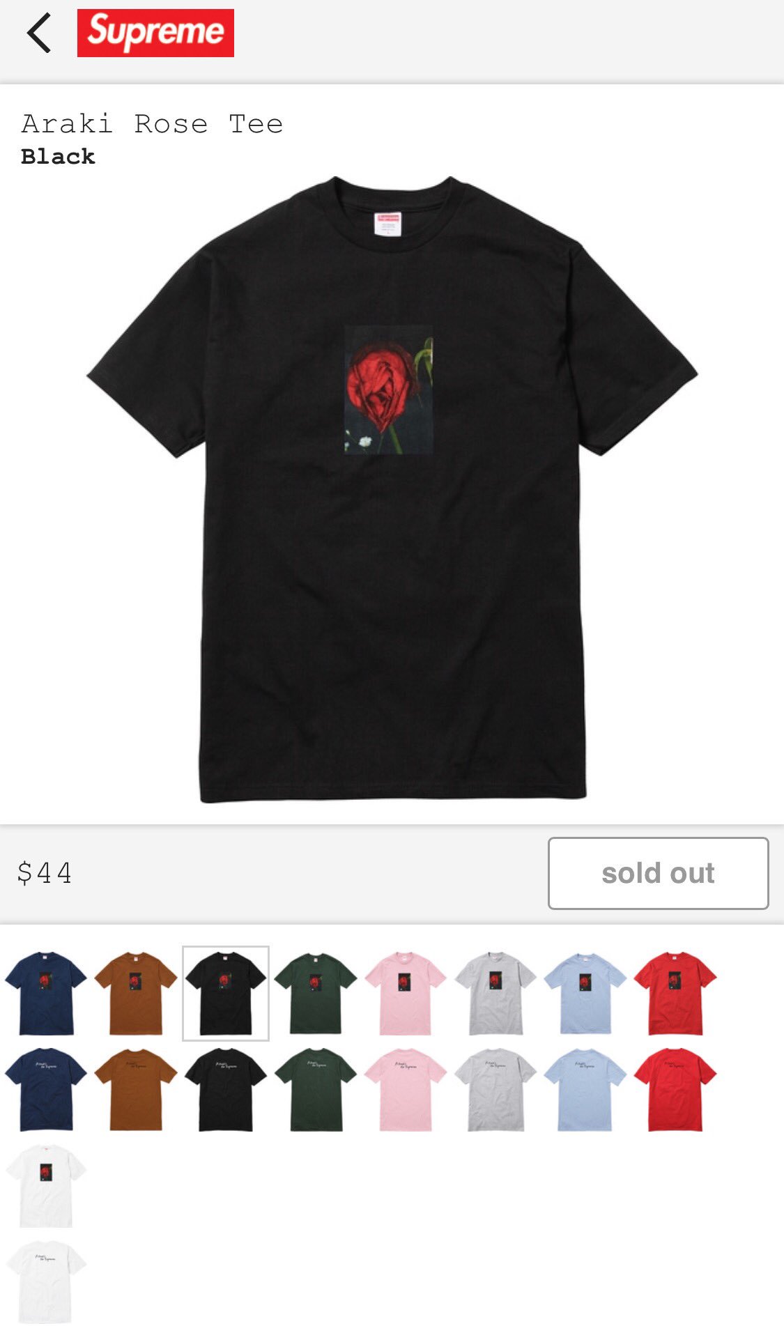 supreme rose tee