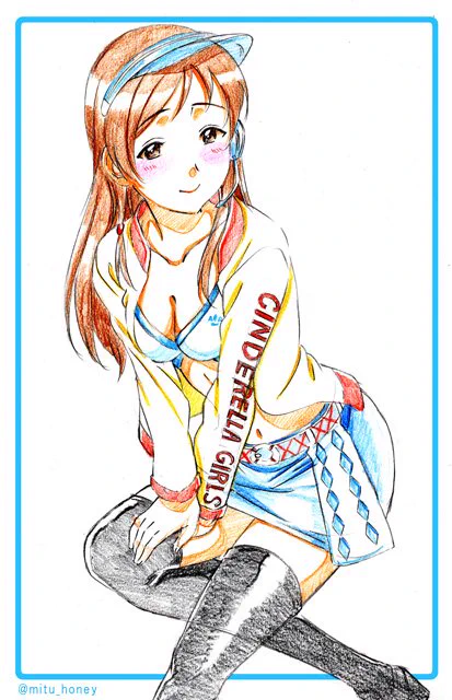 この手のゲームは描けば出ると聞いたので…SR新田さん来てください!おねがいします!!!SSRでも良いです!!!でもNの新田さんも大好きです!!! 