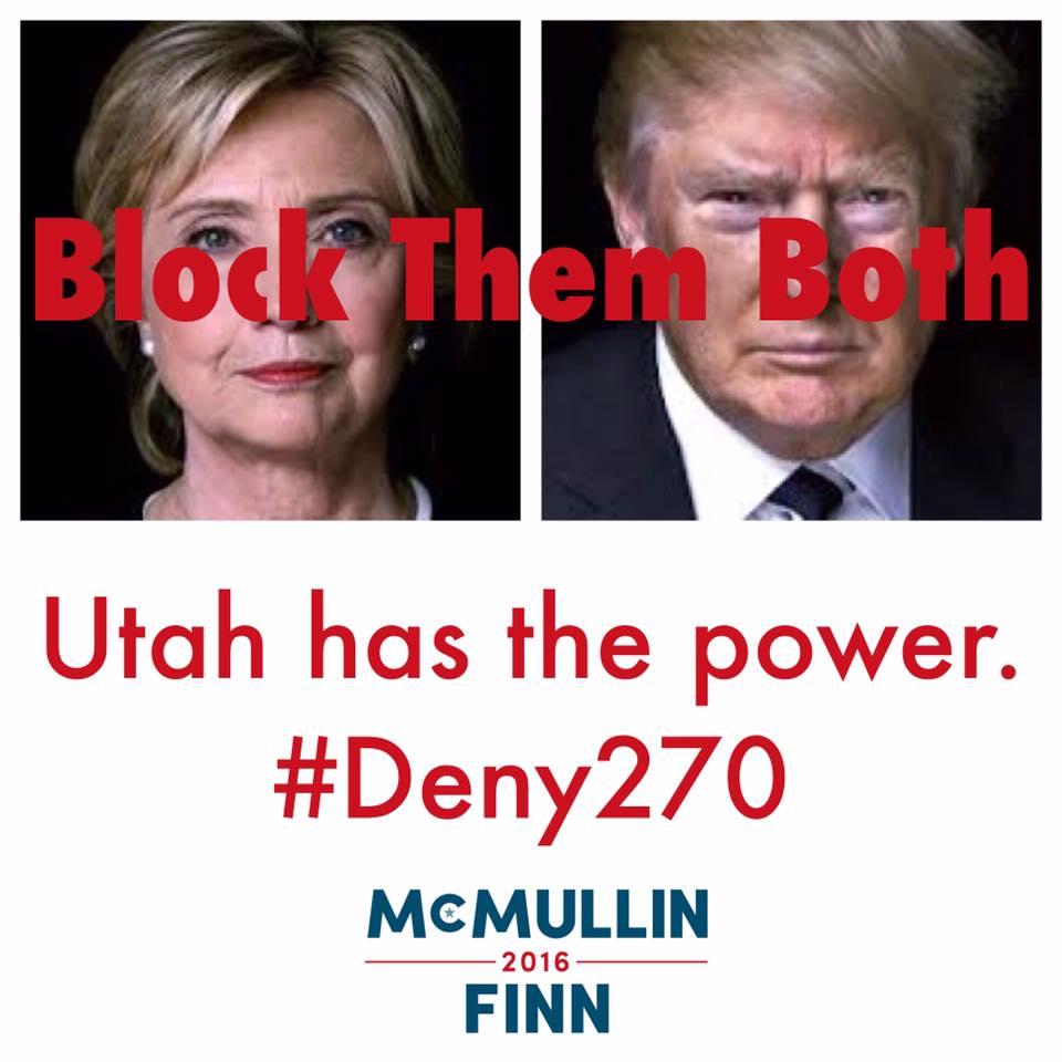 eye2winner's tweet photo. #Utah has the power to #Deny270 & block both Trump & Clinton. Vote @Evan_McMullin
Find your polling place:
https://t.co/RxbtCwmEhU
#EvanUt https://t.co/uQmPzS92Gg