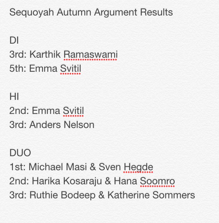 alpha__drama's tweet photo. Congratulation to the speech team for a successful meet at the Sequoyah Autumn Argument! https://t.co/z3MqQSmWTU