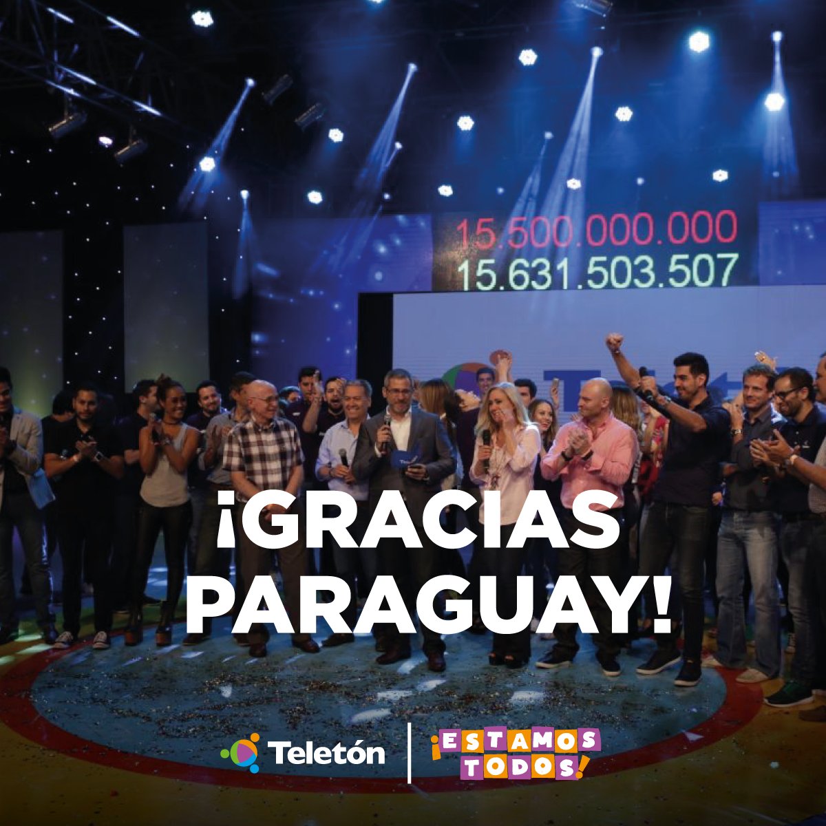 ¡Paraguay hizo honra a su tradición de nación solidaria, cumpliendo una nueva meta este 2016! ¡Gracias Paraguay! #EstamosTodos