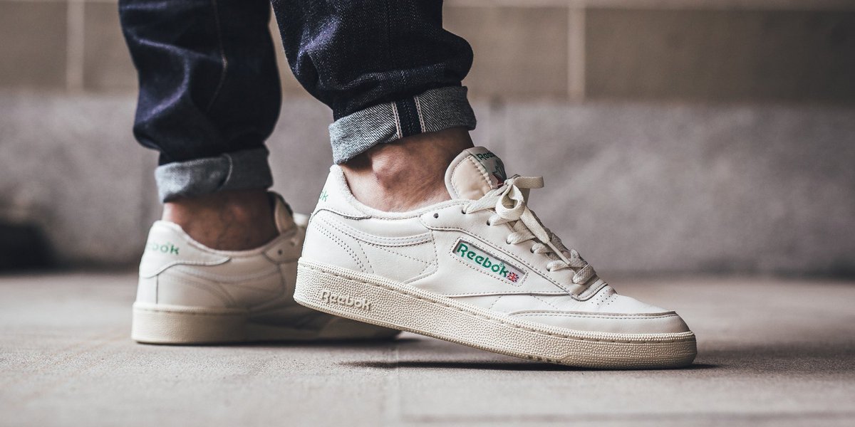 reebok club c 85 chalk white green vintage og - 52% OFF - pramdragerfesten.dk