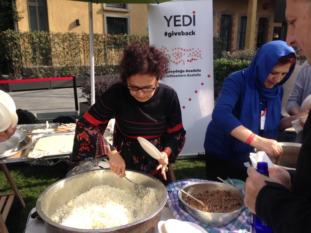 Southeastern Anatolia corner's signature dish: "Duvaklı Pilav" prepared with the local rice of Karacadağ region