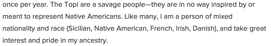 Setting #TheContinent itself aside, I join others who noted that Drake's response included a claim to having Native American heritage. https://t.co/qbZvNc0oo6