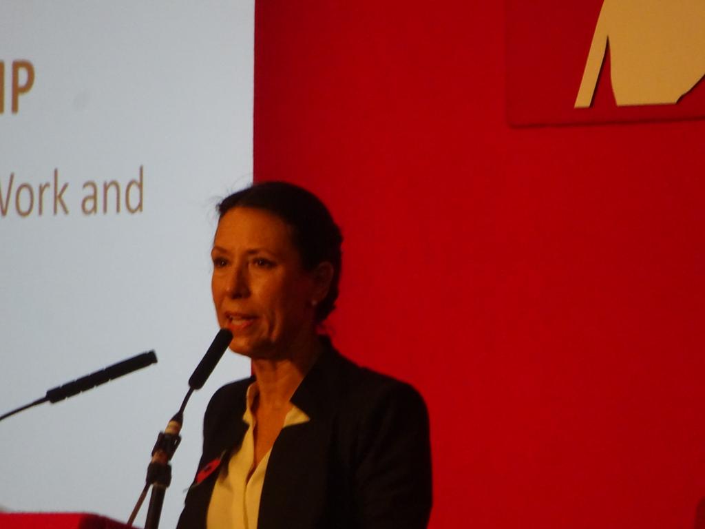 JeremyWerneth's tweet photo. Debbie Abrahams MP addresses MWRLP Conference on her Shadow Work & Pensions brief. @Debbie_abrahams #NWLab16 https://t.co/lFhk40sO64