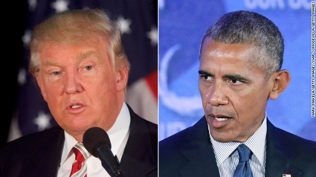 CNNPolitics's tweet photo. Reality Check: Donald Trump's wild misrepresentation of President Obama's response to a protester https://t.co/rEXxaVTaOt https://t.co/FW7zKGEEfz