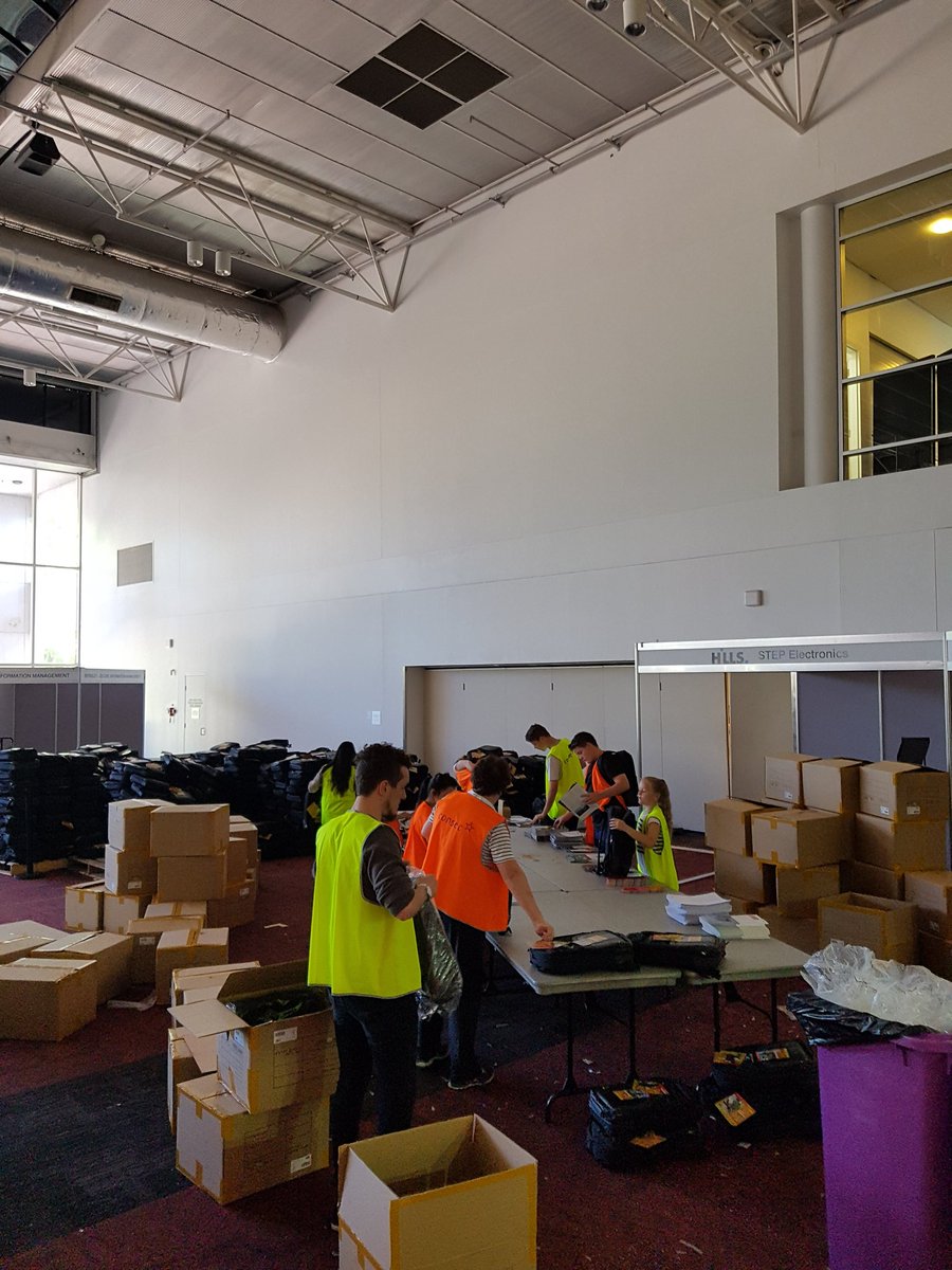 aaron_consec's tweet image. The Consec crew getting the delegate bags packed for  #milcis2016