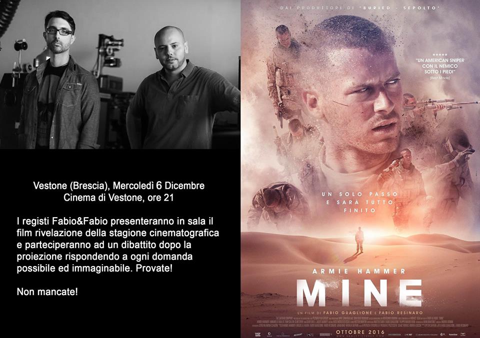 Mercurio_Domina's tweet photo. Mercoledì 6 dicembre alle 21 #FabioGuaglione e @Fresinaro presenteranno #MineIlFilm al cinema di #Vestone (#Brescia) #SupportaMine https://t.co/2znFglHP4V