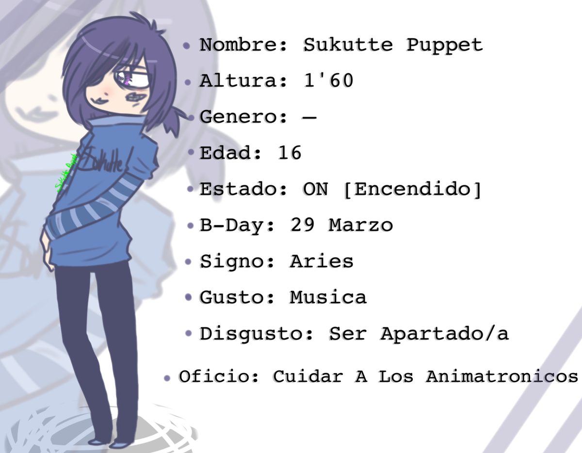 iSukuttxPuppxt's tweet image. — Noт New In RP [RolPlay].
— ᵈºⁿᵗ ºᵖᵉⁿ ʸºᵘʳ ᵉʸᵉˢ.
— #FNAFHuman  ∫  #FandomRandom 

— ¿RT + ♥. . .?
Is Nøt Føя Me. . .Dø it Føя Us. . .