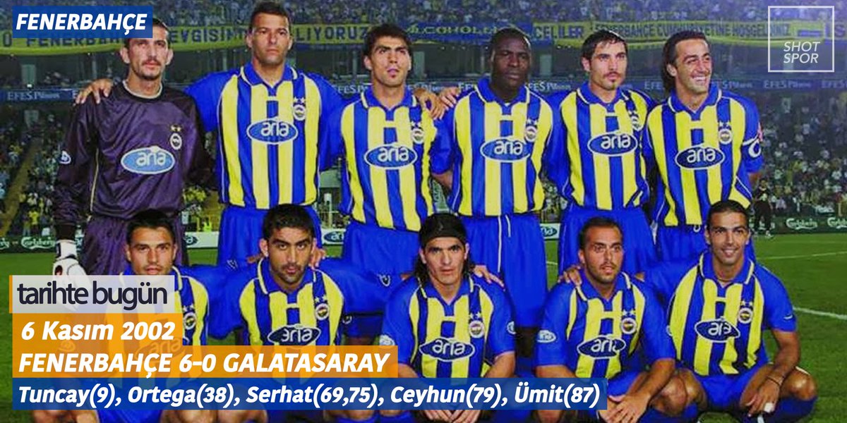 Tarihte Bugün : #6Kasım2002 , Fenerbahçe Galatasaray'ı 6-0 mağlup etti.