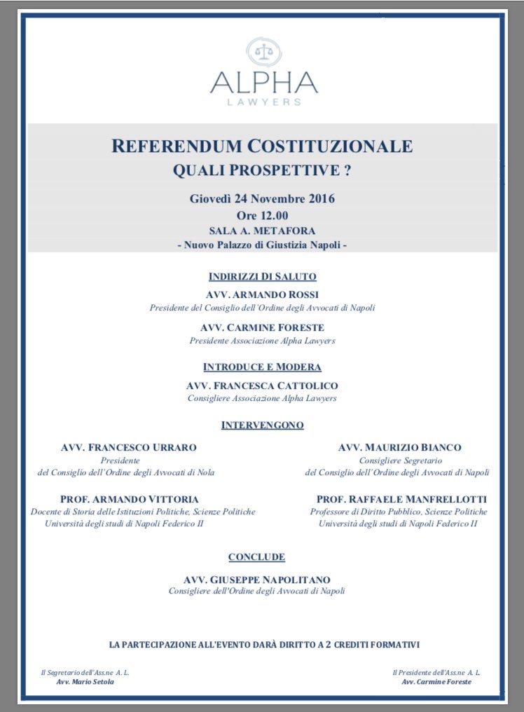REFERENDUM COSTITUZIONALE

L'esercizio del Voto è un diritto ed un dovere civico e, pertanto, va esercitato con coscienza e consapevolezza .