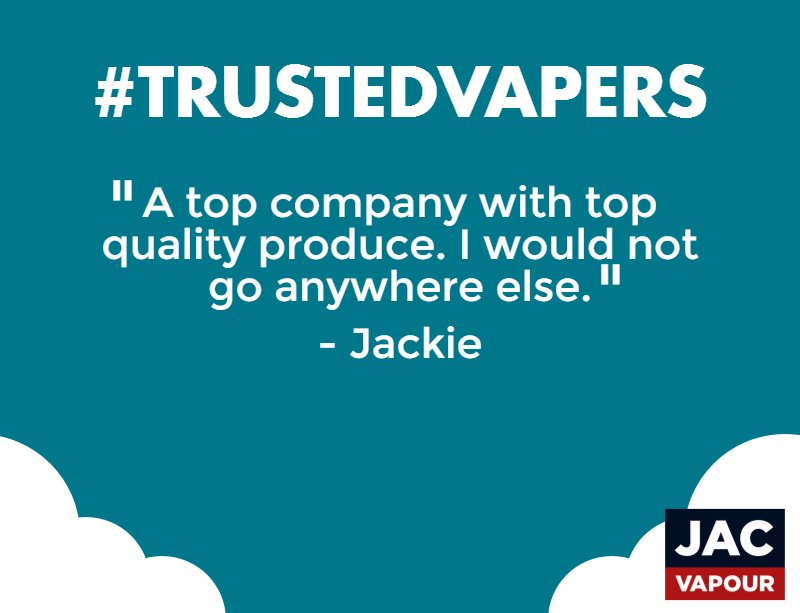 Jacvapour's tweet image. Thanks, Jackie. If you want to deal with a company who puts the customer first, come see us at jacvapour.com #trustedvapers
