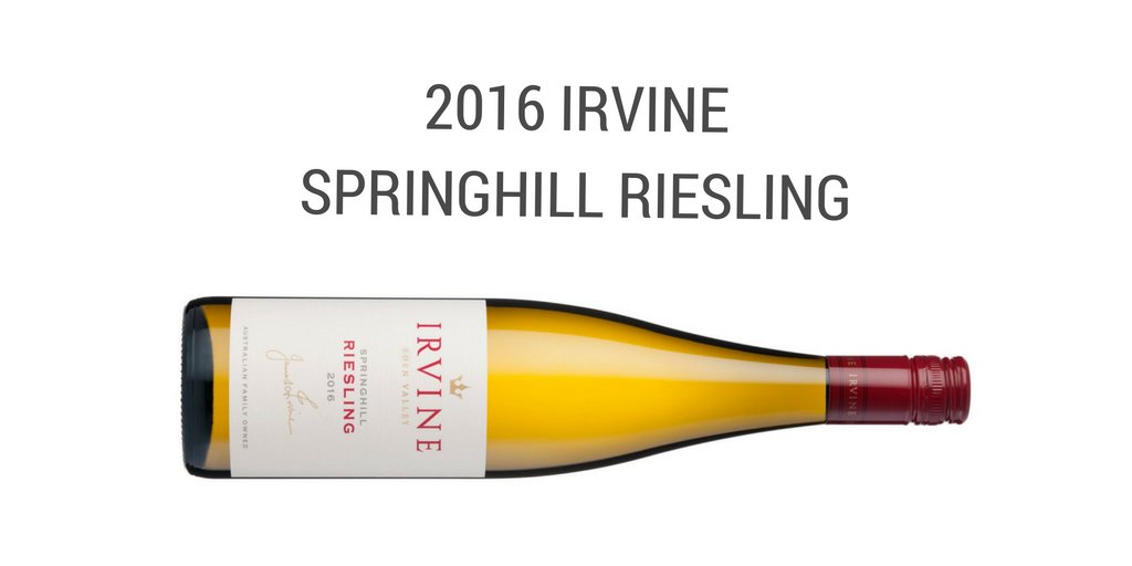 New Review: 2016 Irvine Springhill Riesling - bit.ly/2fQ1BZw <a href="/IrvineWines/">Irvine Wines Barossa</a>