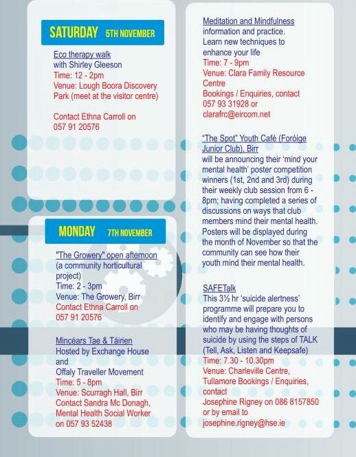 #Monday programme for #mentalhealth #awareness #wellbeing #horticulture #SafeTALK@MauraCanning <a href="/Offalytoday/">Declan Costello</a> <a href="/OffalyLibraries/">Offaly Libraries</a> @TullTrib