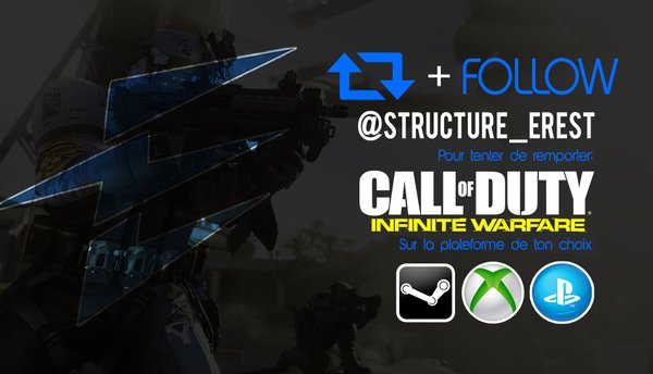 Structure_eRets's tweet photo. #Concours
Gagne ton IW sur la plateforme de ton choix pour cela il suffit de RT ce Tweet + Follow @Structure_eRets 
TAS : 450 RT
#eRetsFIGHT https://t.co/WbxyZBwPks