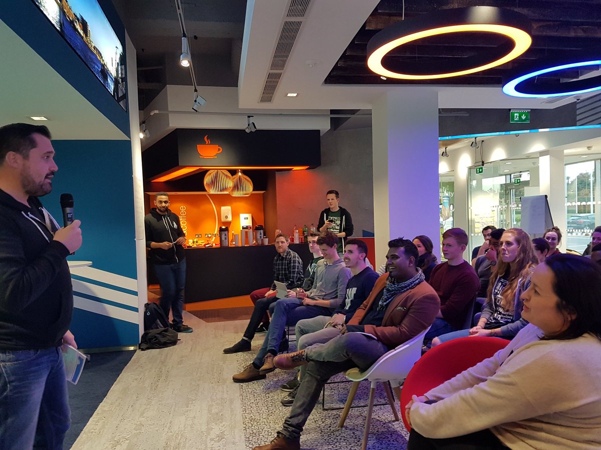 dscanlon's tweet photo. pitch time at #StuSWDub, fellow judges talking through what we're most interested to see here this evening https://t.co/gZMnkHOkFJ