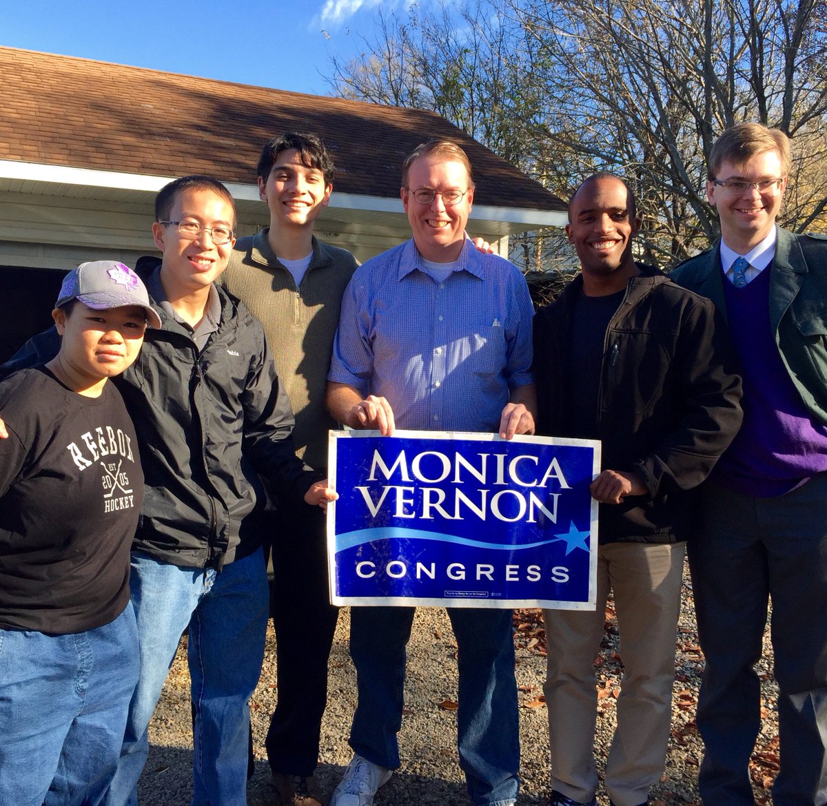 SenatorRobHogg's tweet photo. Classmates of Natalie Vernon in Iowa today, staying at our house, to help elect Monica Vernon to Congress #FeelTheVern #IA01 https://t.co/QaKS7e7wUa