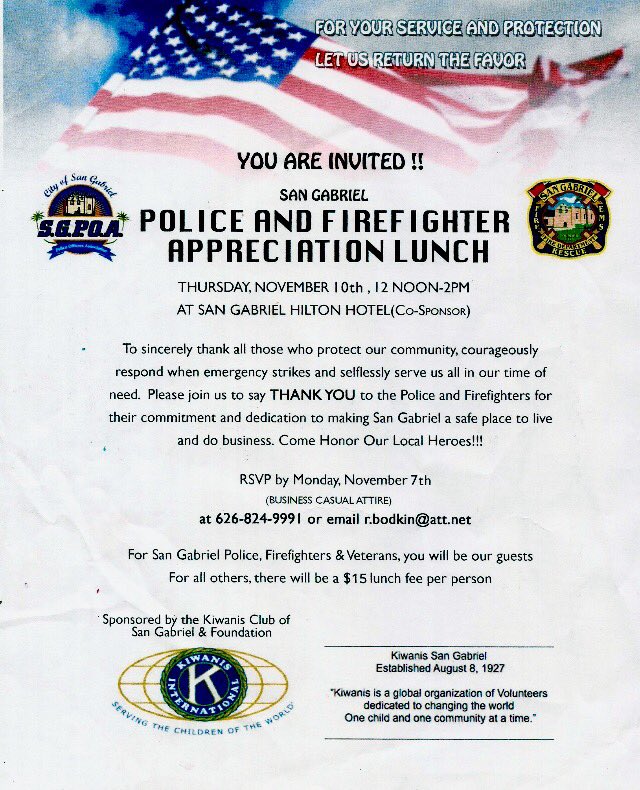 maloofmentoring's tweet image. This Thursday we join the @Kiwanis w/Hollywood #stuntman @SammyMaloof 2 honor @SanGabrielCity #Firefighters &amp;amp; @SanGabrielPOA #LocalHeroes RT