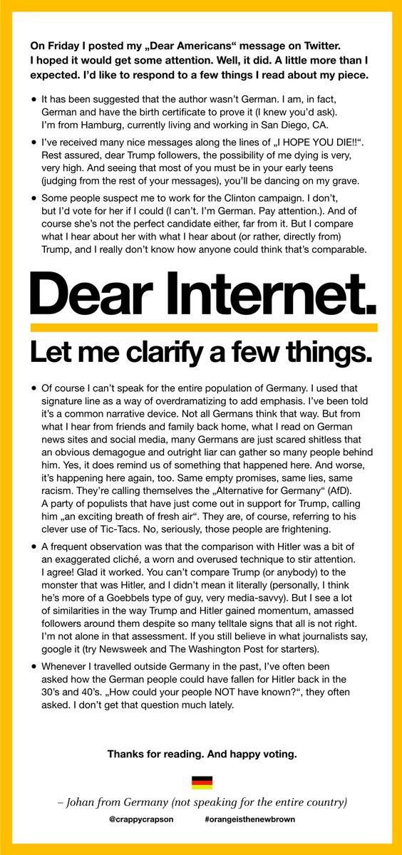 <a href="/nytimes/">The New York Times</a> A message from Germany. And a follow-up. Now let's see what happens.