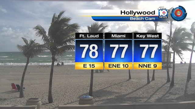 Happy Sunday #SouthFlorida! Expect a breezy day. Today's forecast high 82° #Flwx #HollywoodBeach https://t.co/2Qe9rXhbk6