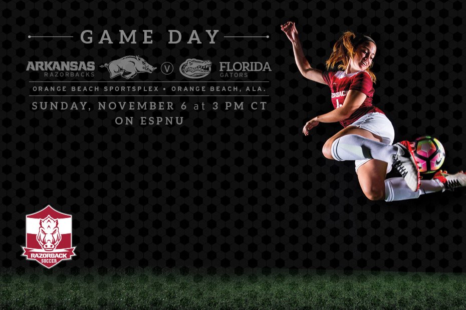 RazorbackSoccer's tweet photo. IT'S GAMEDAY! It's a rematch of the '96 SEC Tournament finals b/t No. 19 Arkansas and No. 15 Fla.

👀 on ESPNU or WatchESPN app at 3 pm CT. https://t.co/PBkNbanclF