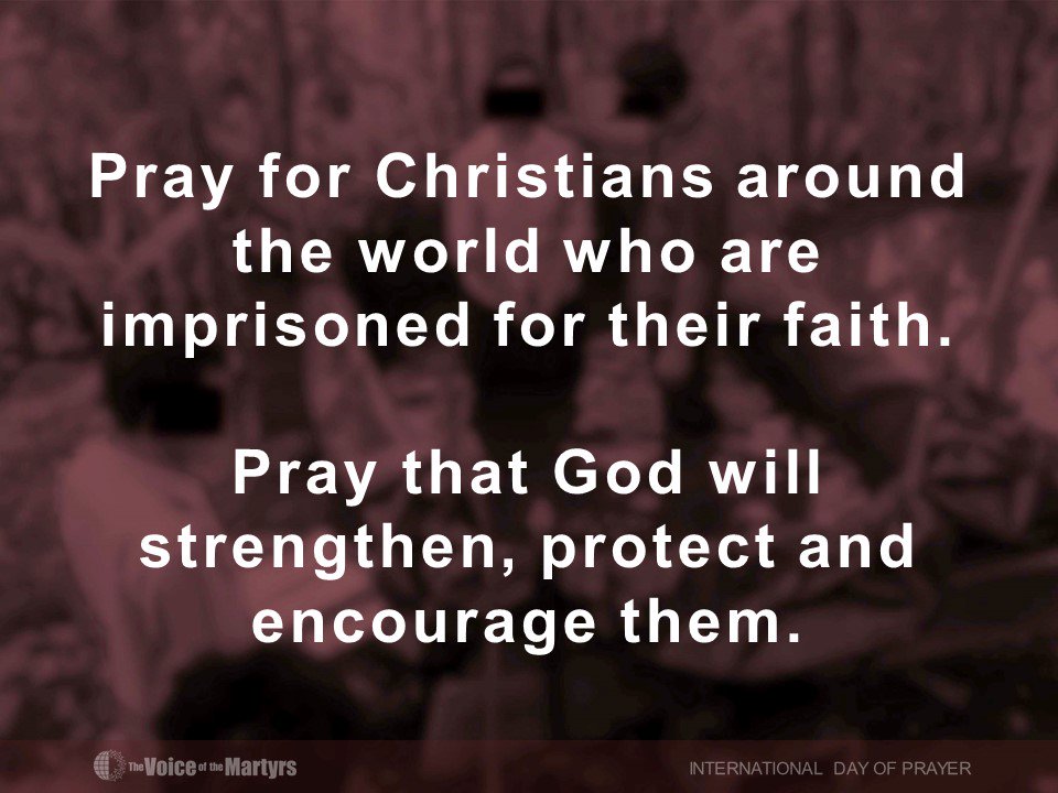 VOM_USA's tweet image. International Day or Prayer for the Persecuted Church. #IDOP #Pray #PersecutedChurch #Church