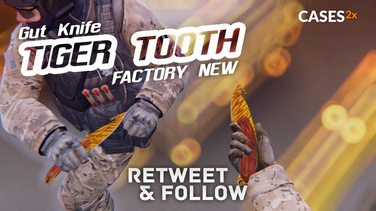 Cases2x's tweet photo. NEW GIVEAWAY!

Gut Knife | Tiger Tooth FN 

RT &amp; FOLLOW @cases2x

Results on 12th November.

https://t.co/OEnP2C9zSe

#cases2x #csgogiveaway https://t.co/pkY4I1KNu1