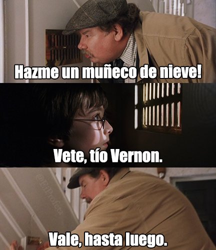 EiProfeta's tweet photo. El tío Vernon es fan de Frozen. #HP1 https://t.co/FFWf8lFuTa