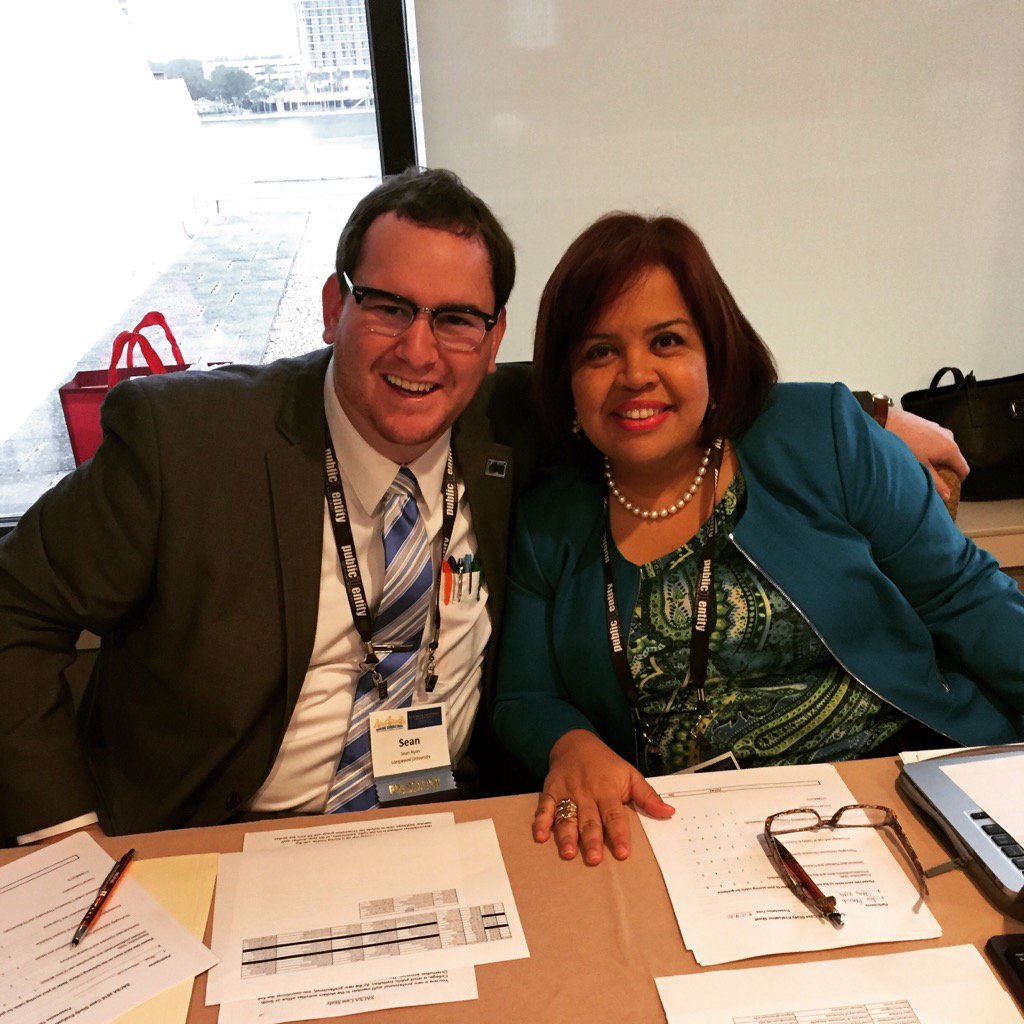 Getting ready to judge the graduate student case study with <a href="/glaurean/">Dr. Gloria Laureano</a> at 2016 SACSA. #naspareg3