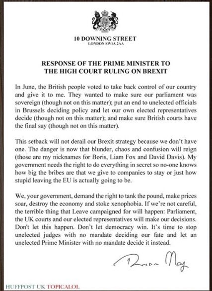 Response of the Prime Minister to the High Court ruling on Brexit CwlumsGXUAAO9Nr