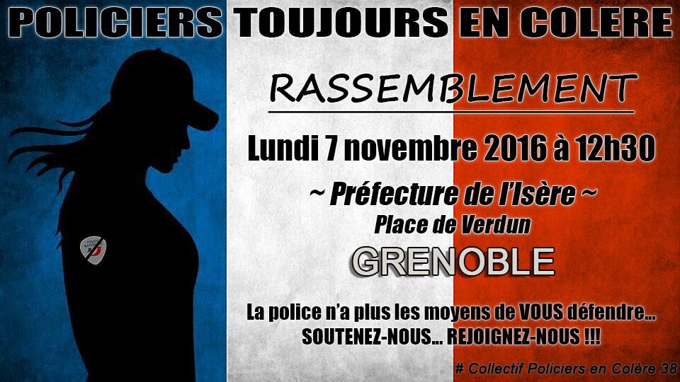 MonnierThibaut's tweet photo. J'appelle tous les cadres, militants et sympathisants #FN38 à se joindre au rassemblement demain 12h30 à Grenoble #soutienpoliciers https://t.co/JpK4kZBR7t