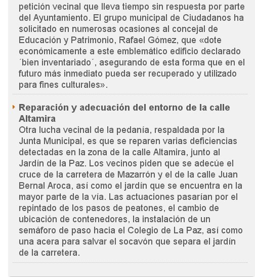 La prensa hace Eco pero el personal del <a href="/AytoMurcia/">Ayuntamiento de Murcia</a> torpedea constantemente algo tan necesario. Para ellos "Casas de Gallego" no cuentan.
