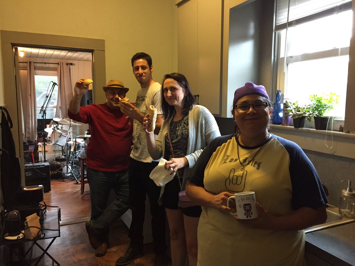takebackpluto's tweet image. Kolache day! Shoutout to our friend Lois for joining us this rehearsal. #houstonband