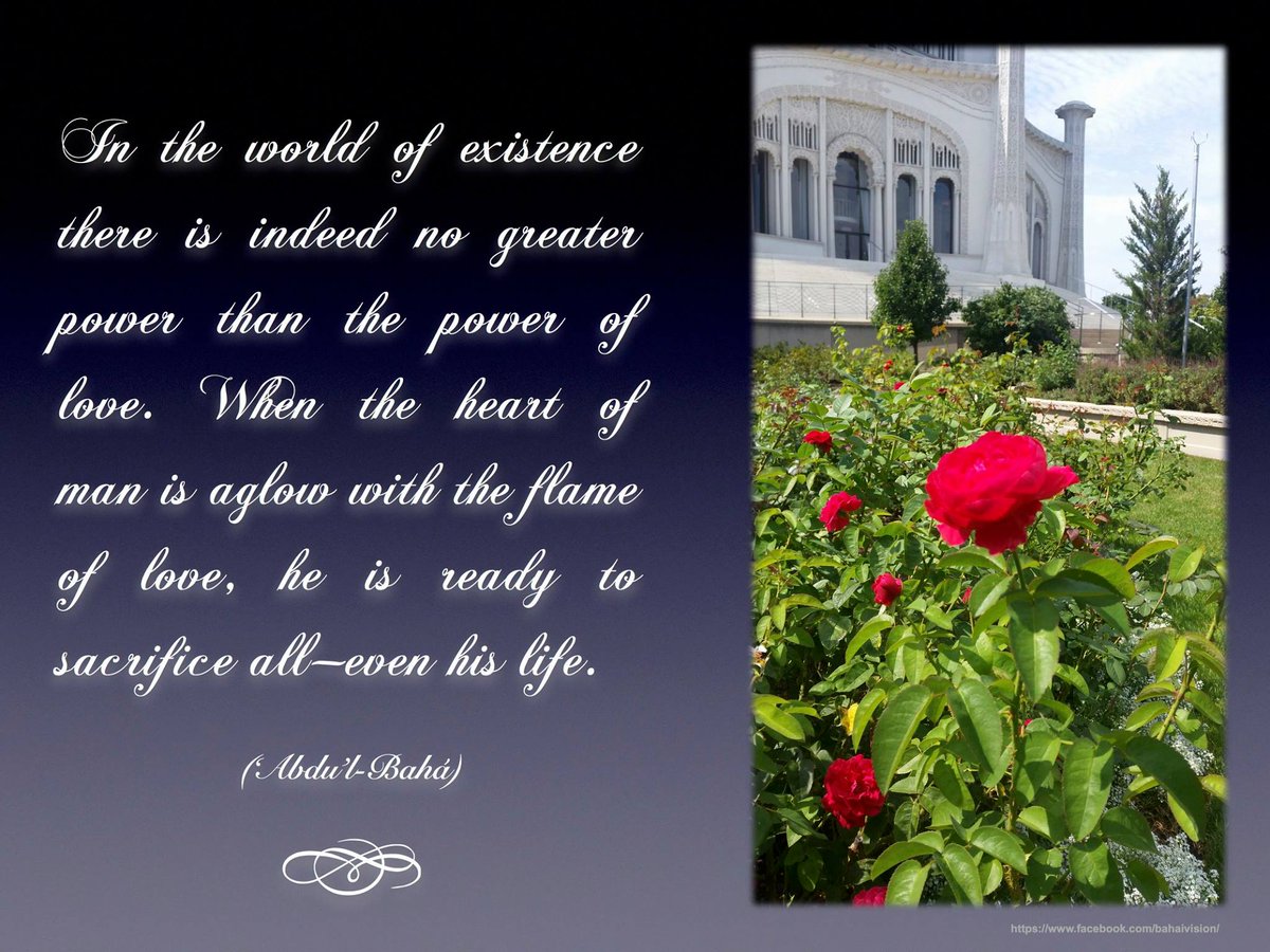 BahaiVision's tweet image. In the world of existence there is indeed no greater power than the power of love. 
#bahai #love