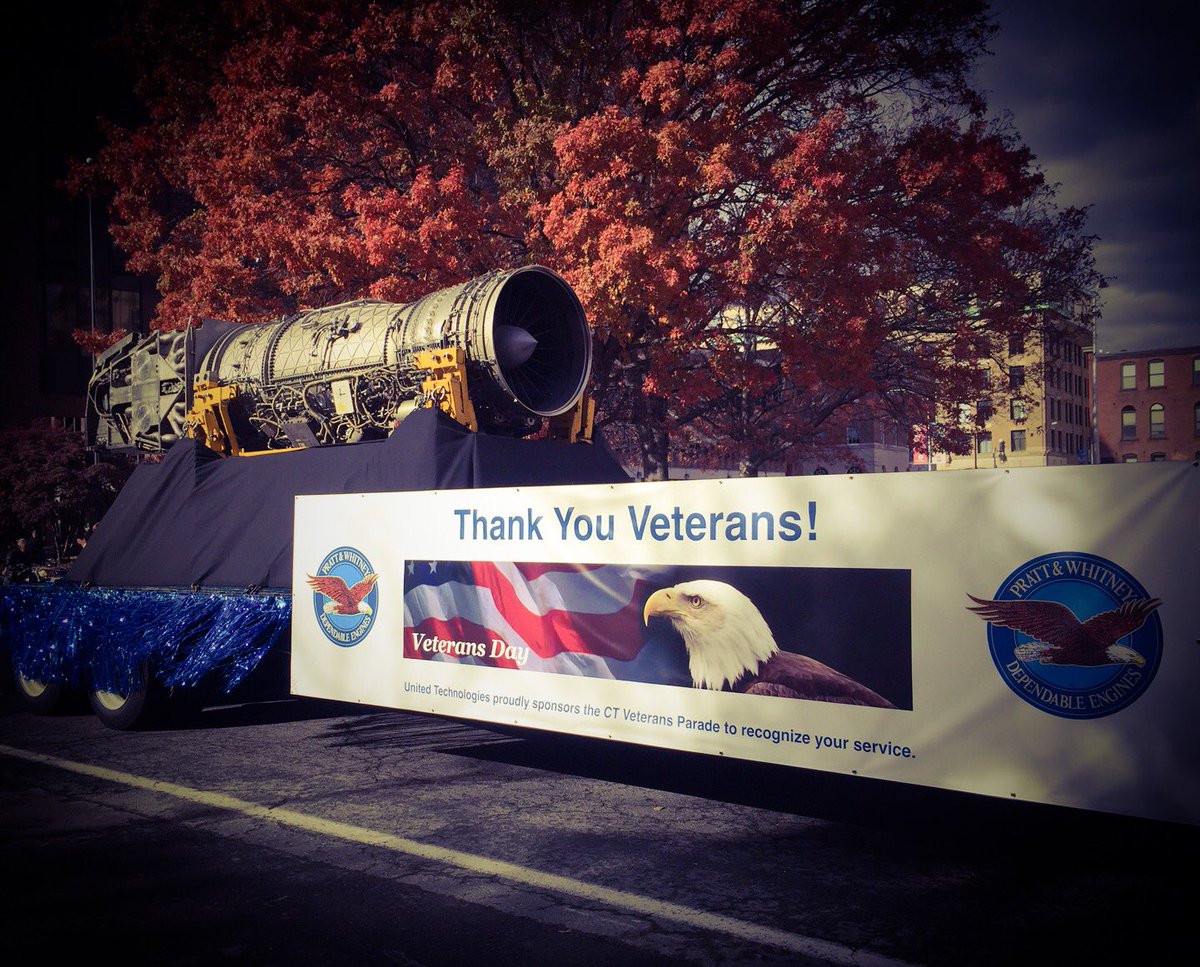 ErinLyman's tweet photo. Honored to work for @prattandwhitney - we make #dependableengines for the men and women who protect our freedom. #WeArePW @CTVetsParade https://t.co/ygsFPra25a