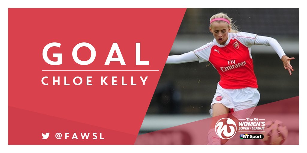 BarclaysWSL's tweet photo. The goals are flying in, and @ArsenalLadies have a fourth through Chloe Kelly! #FAWSL https://t.co/g6RqKQs1Ly