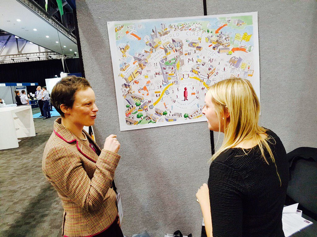 One our research nurses, Emma, explaining the new cancer centre at Guy's Hospital #OHCTandme #NCRI2016