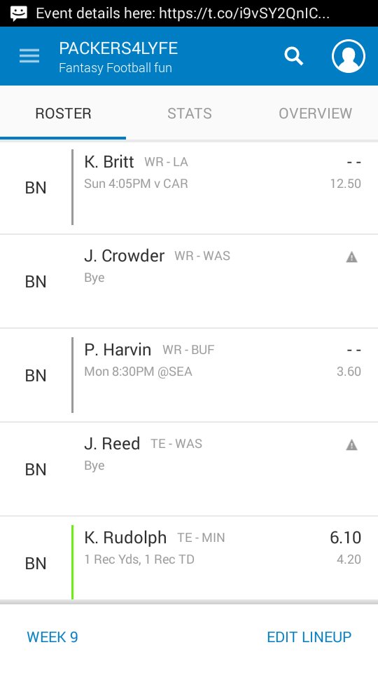 PACKERS4LYFE516's tweet image. @NFLfantasy IF I LOSE DO TO YOUR BAD APP YOU'RE PAYING MY DAMN DEBT #BROKENAPPS