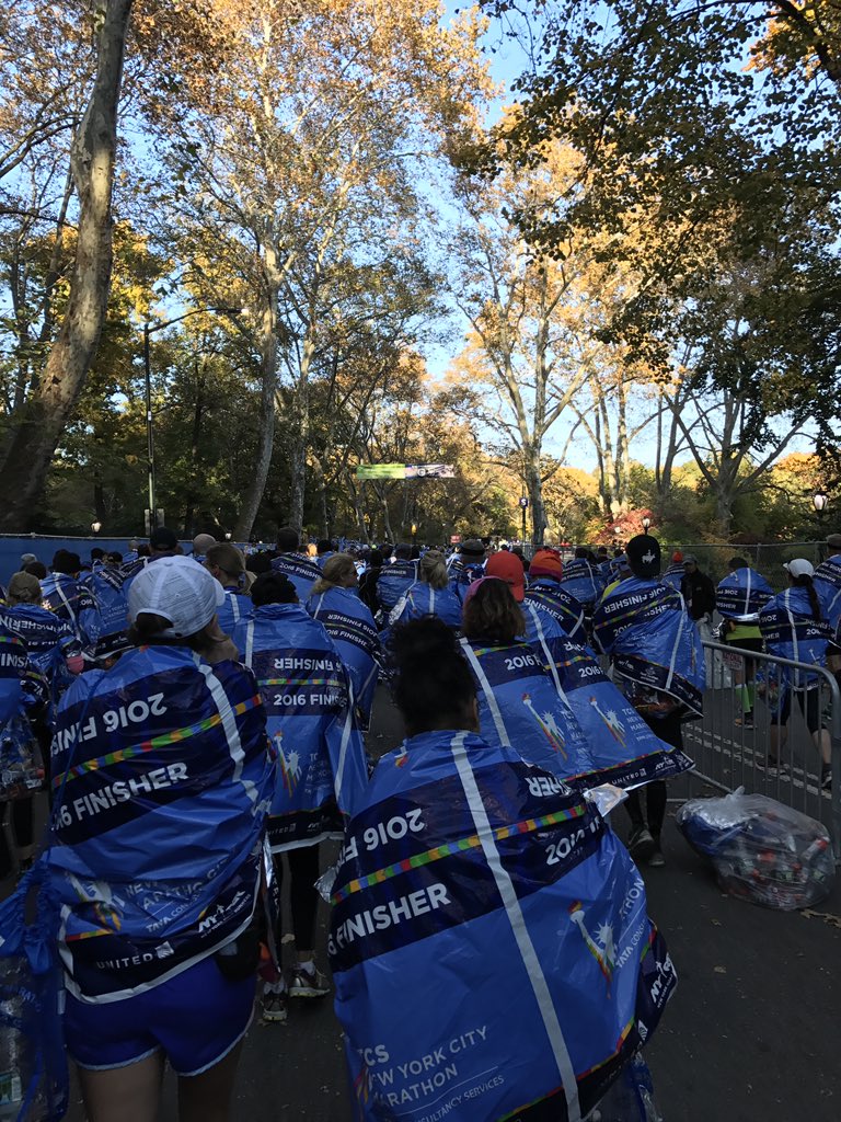 March of death. The worst part of #tcsnycmarathon &amp; I have to say the worst finish area of any big marathon.
