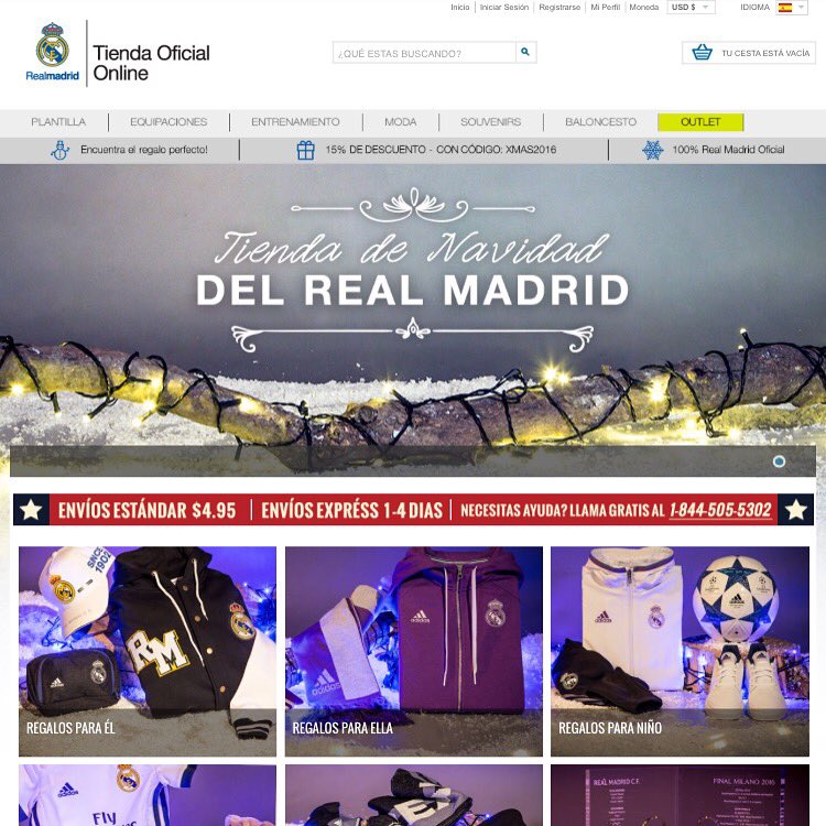 ebeyondarg's tweet image. La tienda online del @realmadrid ya lookeada para #navidad. Claro ejemplo del manejo de tiempos de la #ventaonline #eshop #ecommercetime