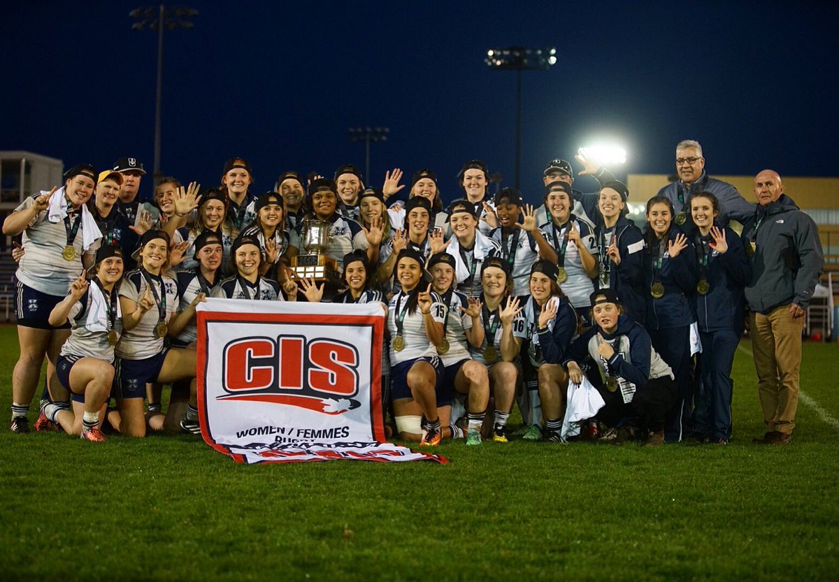RugbyCanada's tweet photo. .@StFXAthletics are your 2016 @USportsCA women's rugby champions! It's their fifth national title in the last 10 years! #USportsRUG16 🇨🇦🏉🏅 https://t.co/gJ46aCiF90
